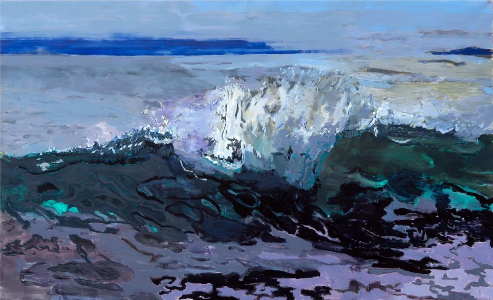 Burkhard Held, Oceano II, 2019, Acryl und Öl auf Leinwand, 220 x 360 cm, Studio Burkhard Held